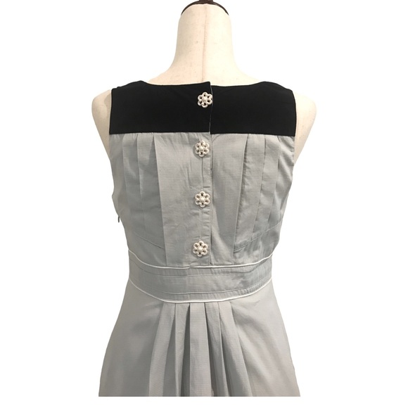 Floreat by Anthropologie Light Blue Dress Pockets Flower Buttons - Picture 11 of 12